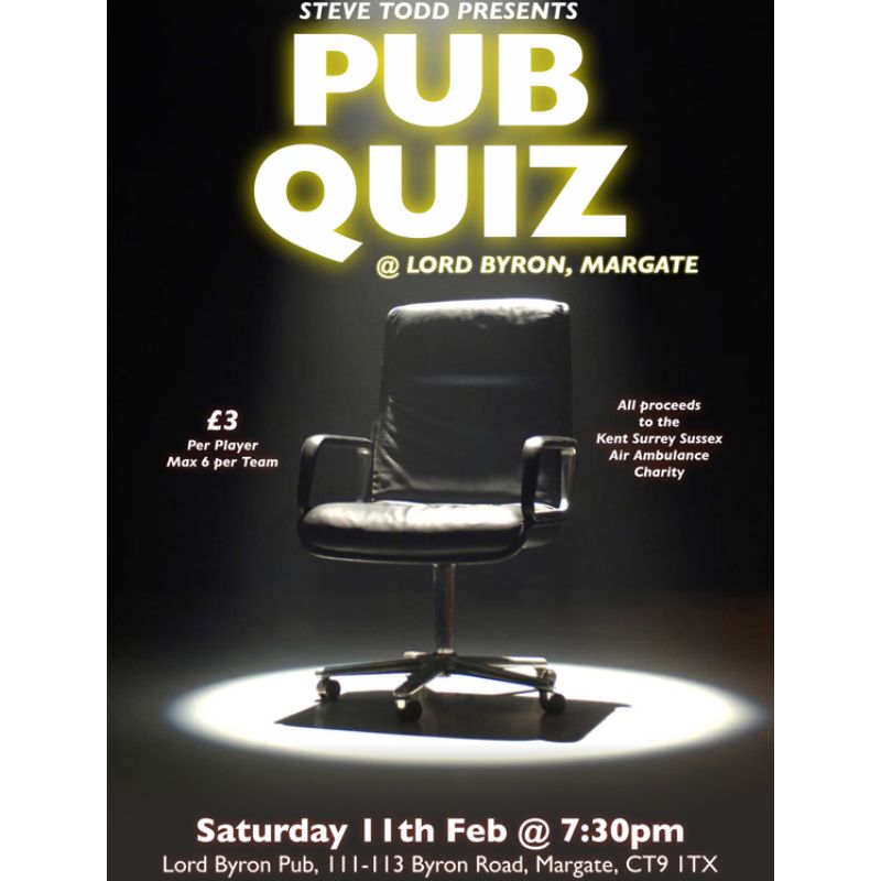 Quiz Night event at The Lord Byron, Margate